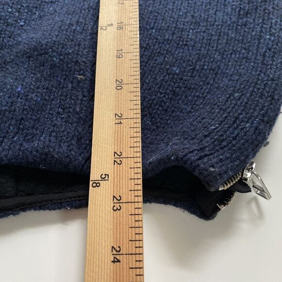 Wilfred Sweater Womens Medium Blue Italian Yarn 3/4 Length Sleeve Chunky Knit - Picture 4 of 8